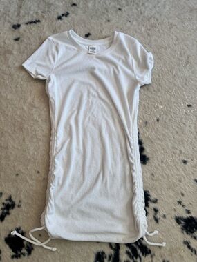 PINK Victoria's Secret White Terry Short Sleeve Tee cinch dress
